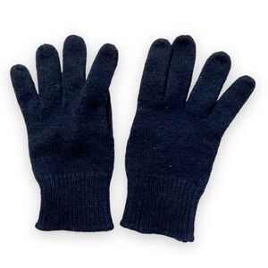 Vintage Mens or Unisex Navy knit gloves LARGE